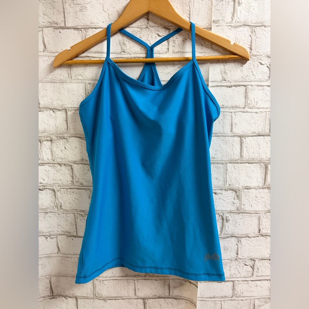 Glow Bright Teal Blue Tank Top Sportswear Workout Tank
